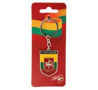 Skydo formos raktų pakabukas su trispalve ir Vyčiu Skydo formos raktų pakabukas su trispalve ir Vyčiu